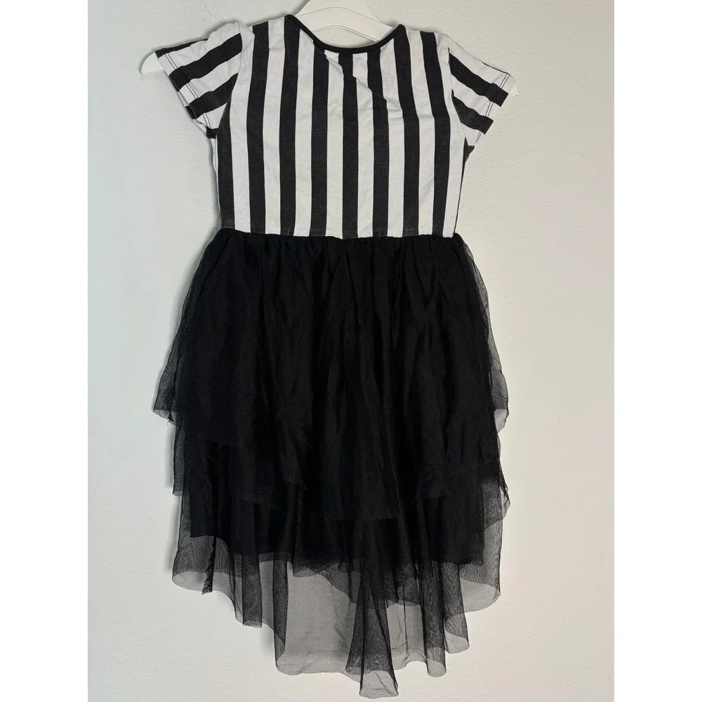 Beetlejuice‎ Girls Tutu Dress Black White Green Size 6/7 Halloween Costume